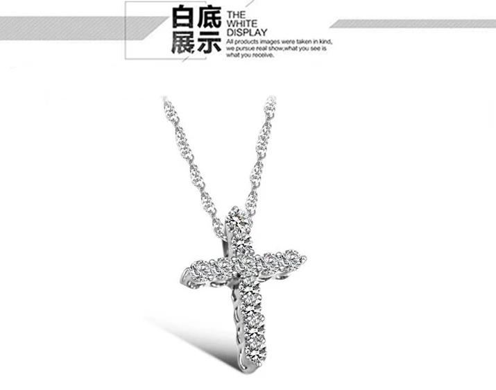 Оптовая продажа 2017 Новый Модные украшения крест Для женщин белого золота цепи