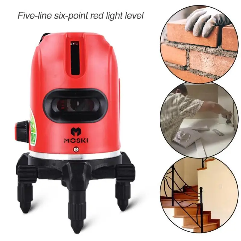 5 Line 6 Points Red Beam Laser Level Self-leveling Measuring Instrument
