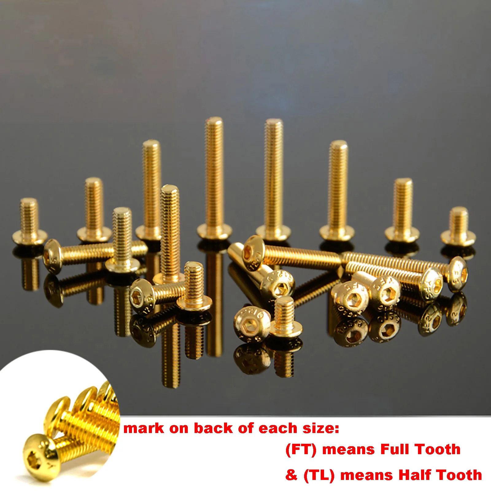 

10Pcs Grade 12.9 Half Round Head Plating Titanium Gold Hex Screw M2 M2.5 M3 M4 M5 ISO7380 Hex Socket Screw Length 5-30mm