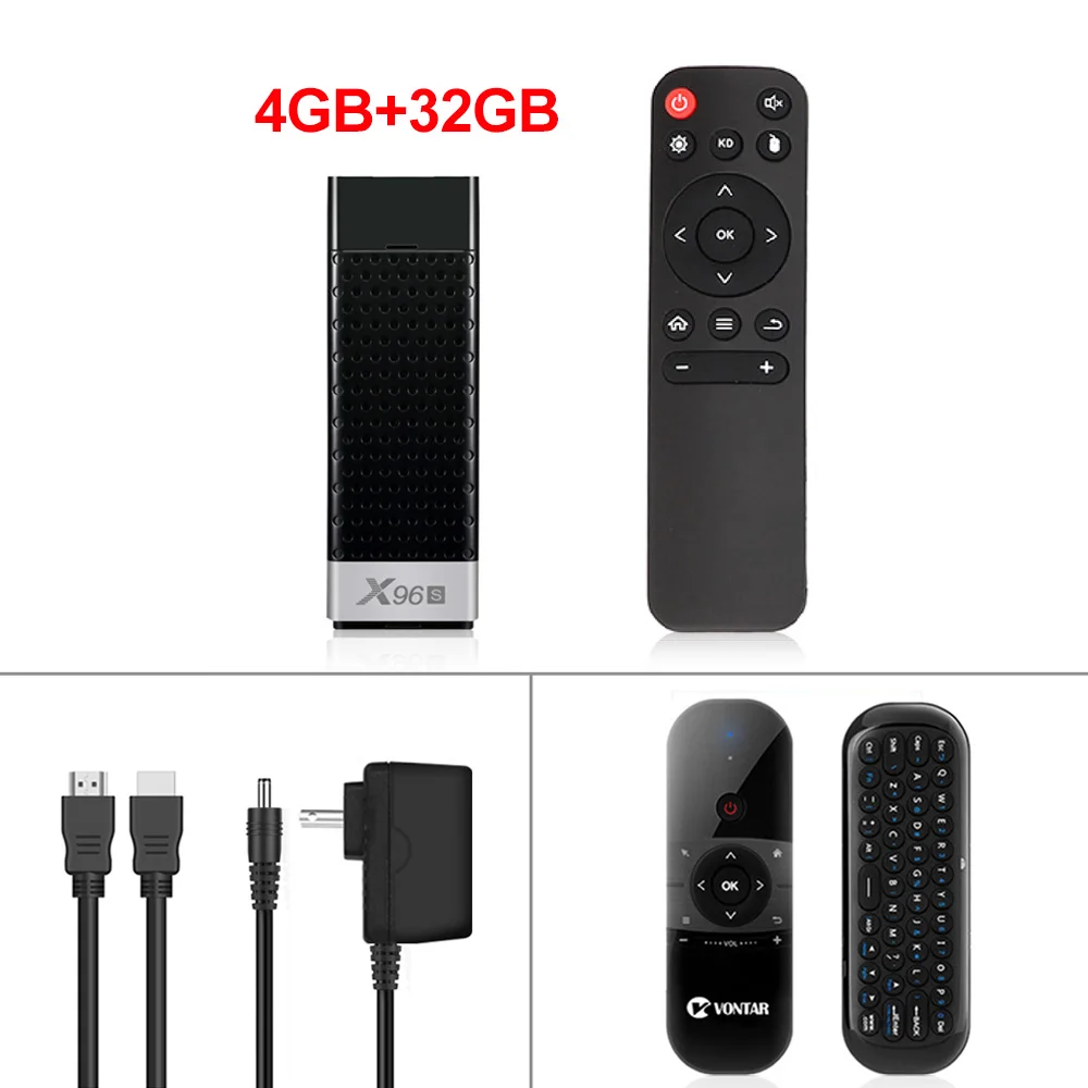 X96S 4K tv Stick Android 9,0 Smart tv Box 4 ГБ 32 ГБ Amlogic S905Y2 2,4G 5 ГГц двойной Wifi BT4.2 1080P H.265 4K 60pfs X96 S 2 Гб 16 Гб - Цвет: 4G32G 057 keyboard