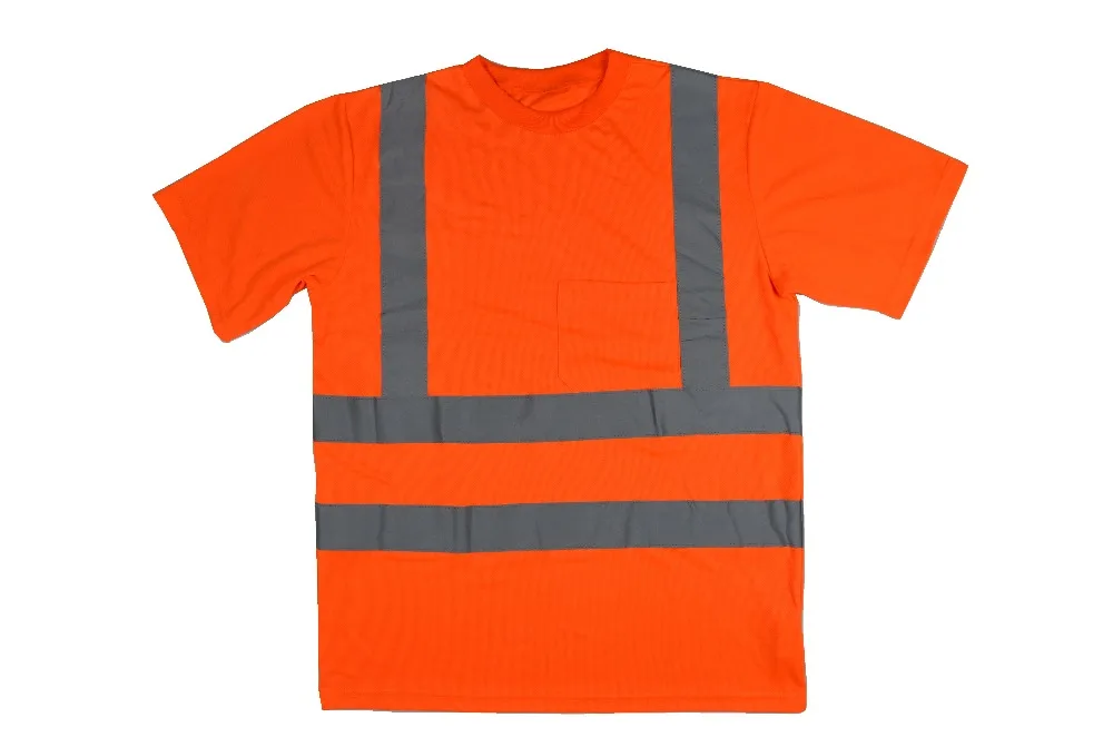 ZUJA High Visibility Safety Work Shirt Breathable Work Clothes Safety Reflective Safety Polo