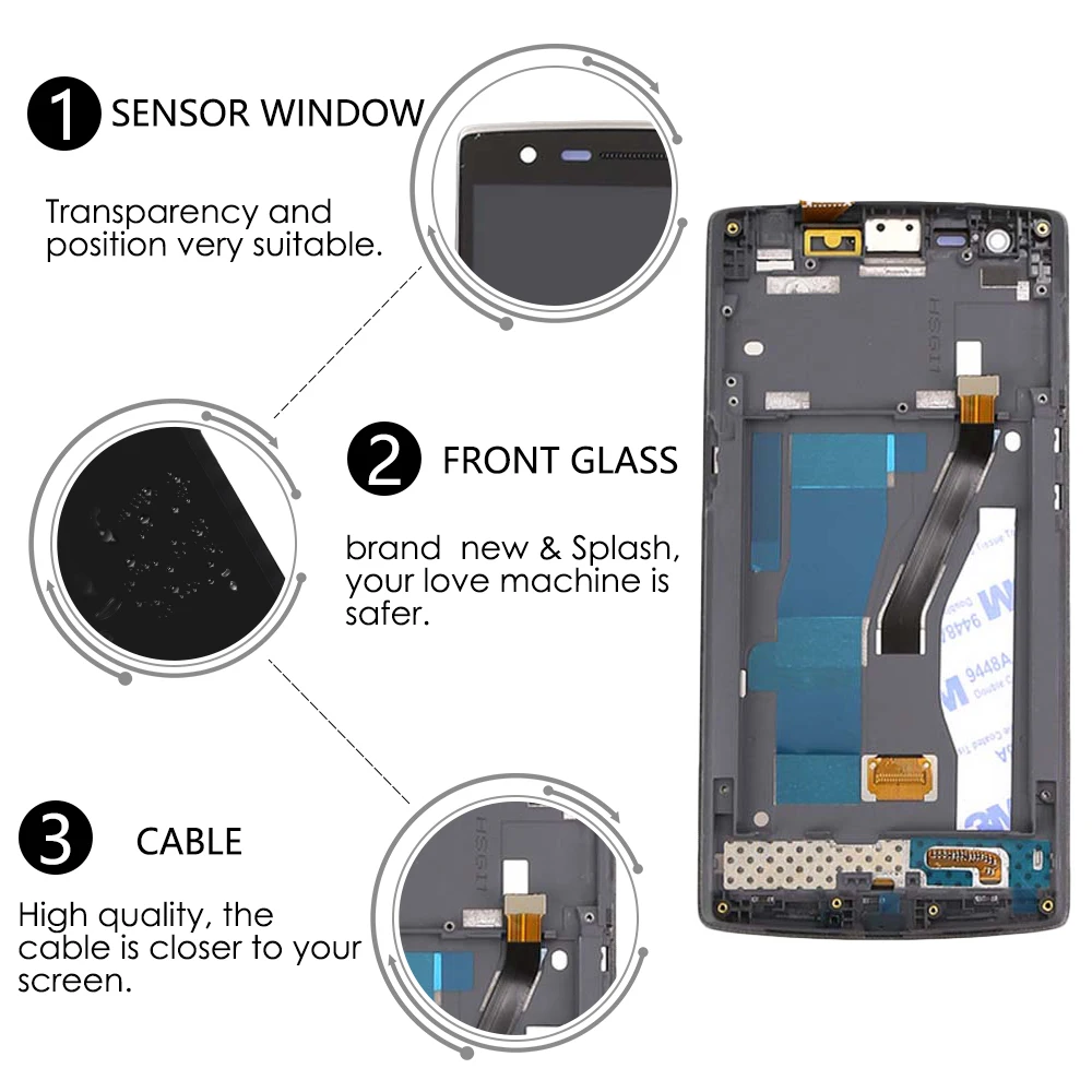 Sinbeda 5," экран AMOLED для Oneplus One 1+ ЖК-дисплей сенсорный экран Рамка дигитайзер сборка для OnePlus 1 A0001 ЖК-дисплей