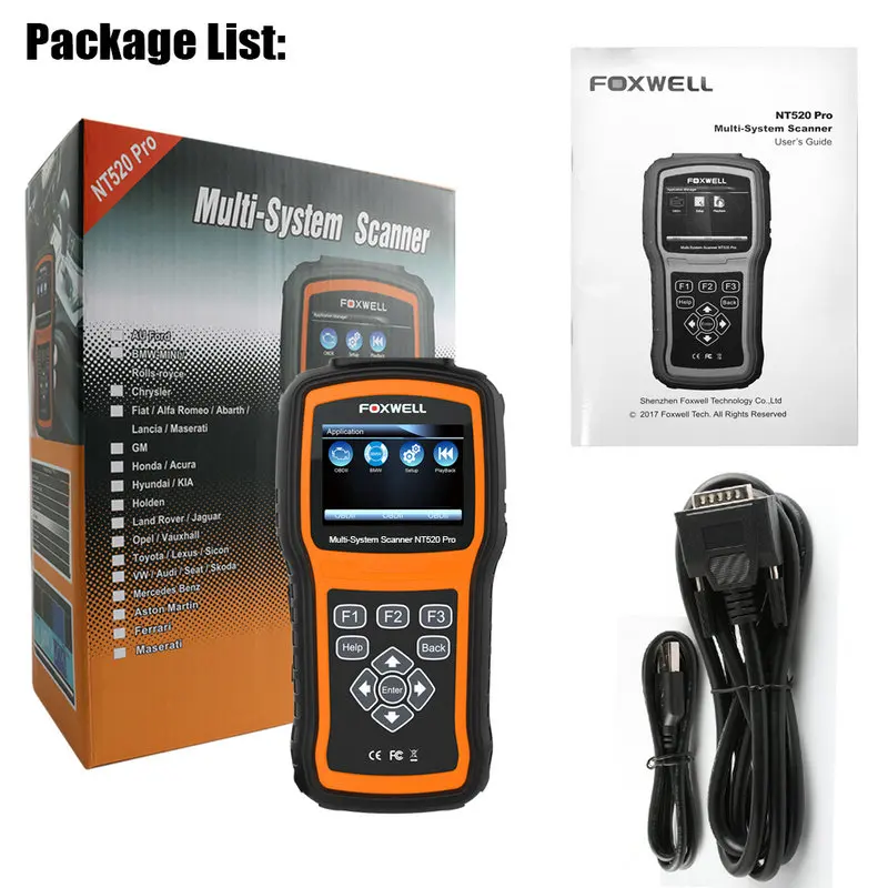 FOXWELL NT520 Pro OBD2 автомобильный диагностический сканер для BMW toyota Mercedes Benz OBD