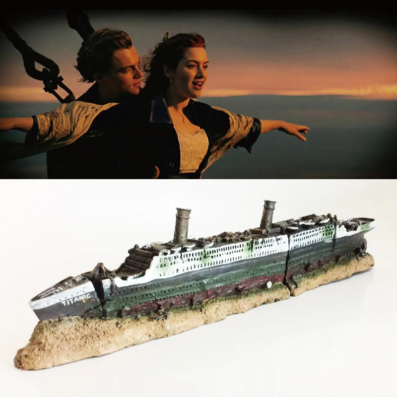 Titanic Затерянная лодка украшения для аквариума