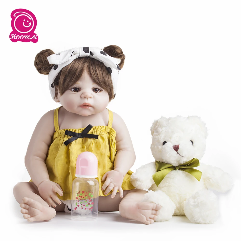 

55cm Reborn Baby Lifelike Full Silicone Dolls Girl Silicone Bebes Reborns Realistic Bonecas Bebe Dolls With Clothes Cute Toy