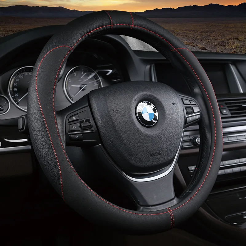 

Micro Fiber Leather Universal Car Steering wheel Cover 38cm 36cm 40 cm custom Auto Steering Wheel Covers Automotive wheel cover