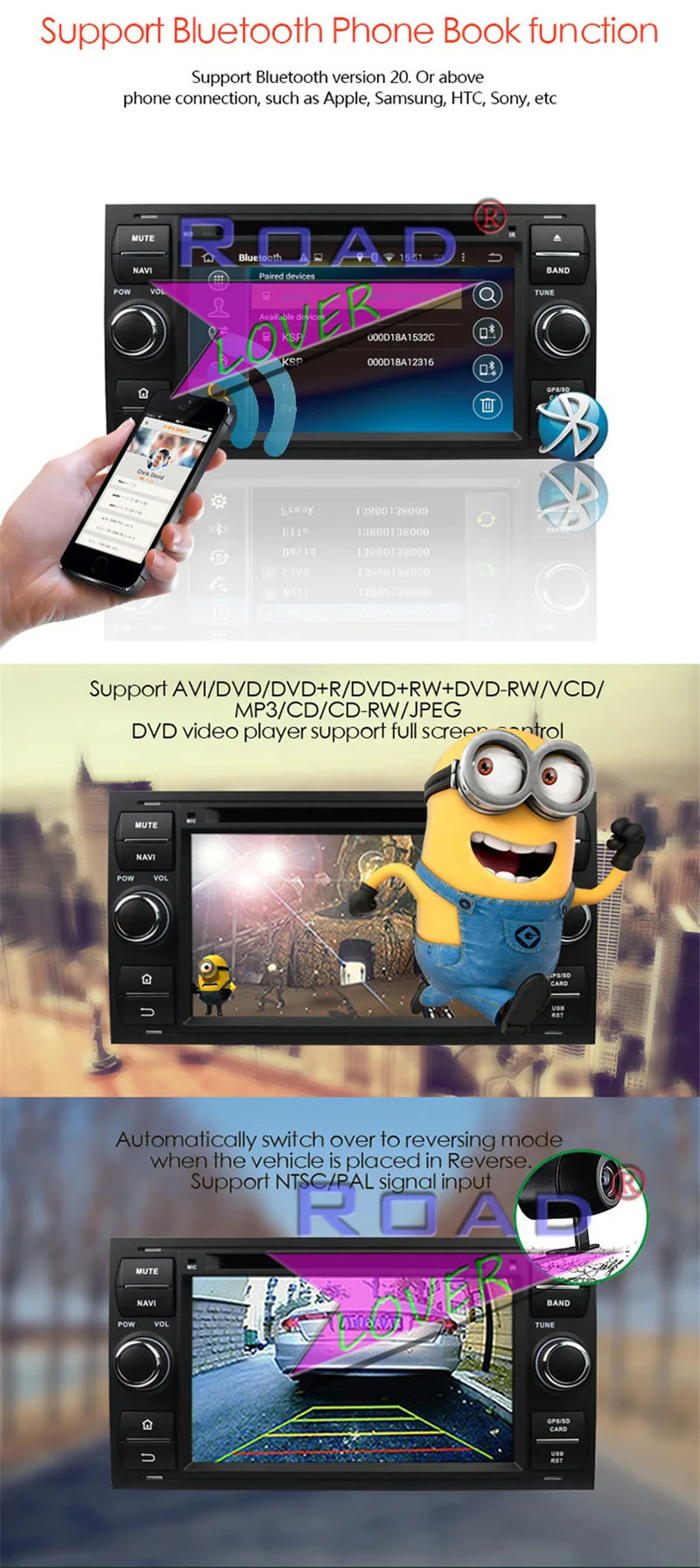 Best Roadlover Android 8.0 Car DVD Player Radio For 7" Ford Focus Mondeo S-MAX  Connect 2005 2006 2007 Stereo GPS Navigation Magnitol 10