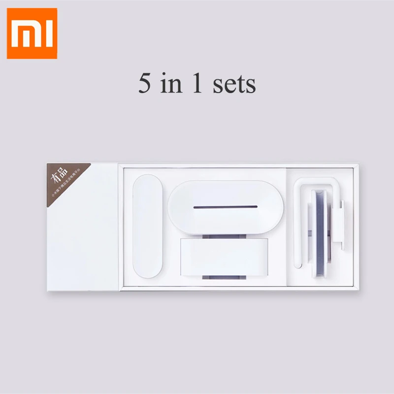 Xiaomi Mijia HL Ванная комната 5 в 1 наборы для ванной комнаты душевая комната инструмент, мыло зуб крюк Коробка для хранения и держатель телефона - Цвет: 5 in 1 sets