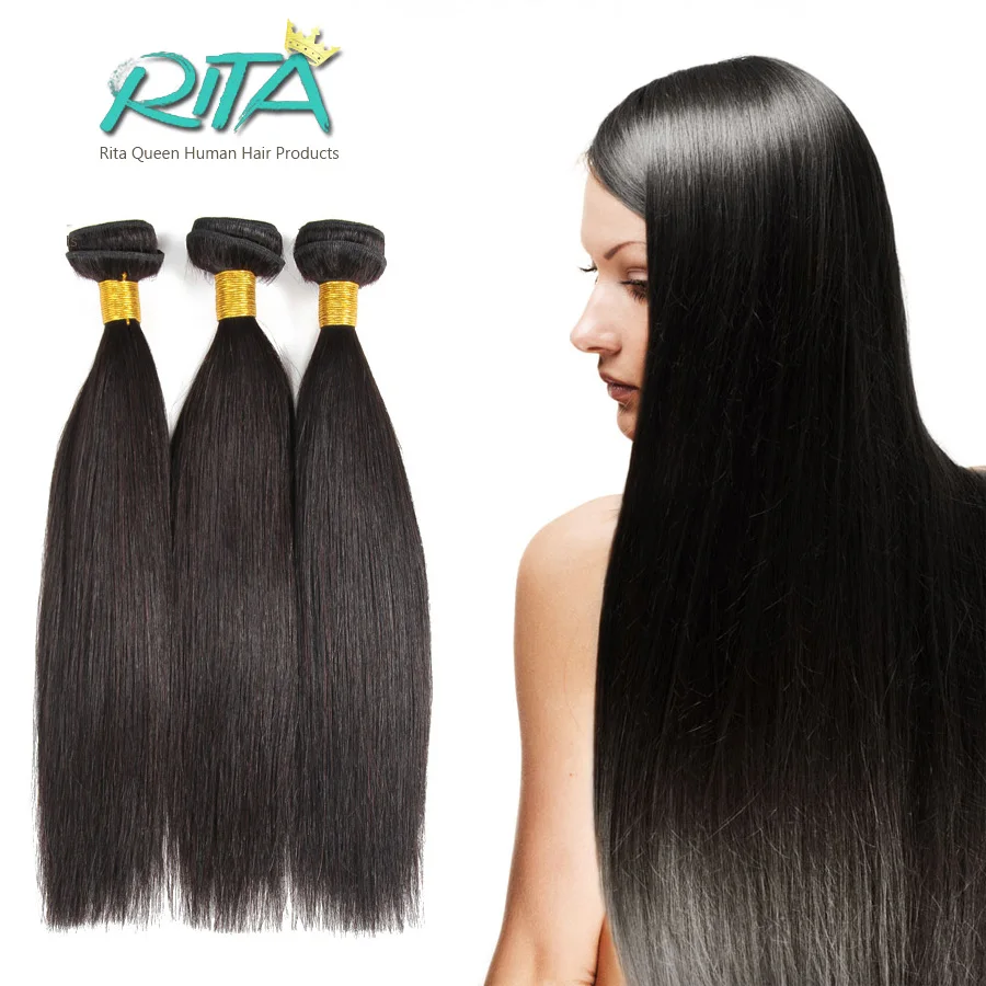 1 Bundles Peruvian Virgin Hair Straight Rita Queen Hair Products Natural Black Cheap 50g Straight Human Hair Bundles Soft hair