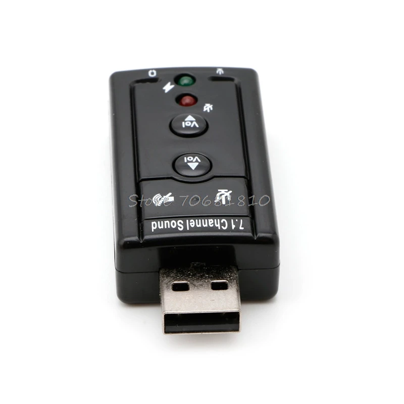 Внешний USB аудио адаптер звуковой карты Виртуальный 7,1 USB 2,0 динамик аудио с микрофоном 3,5 мм разъем конвертер для ПК ноутбук T179