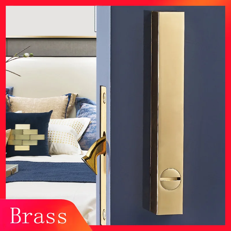 4 Colors/Modern Brass Sliding Door Lock Nordic style Bathroom/Kitchen/Balcony Square Sliding Door L - 33042840218