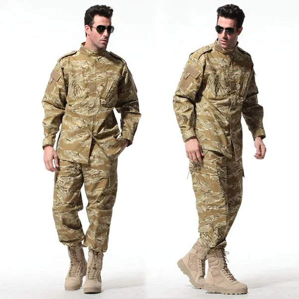Цифровой Лесной ACU Униформа Камуфляж Производительность куртка и брюки армии военные тактические брюки карго униформа - Цвет: tabby sand