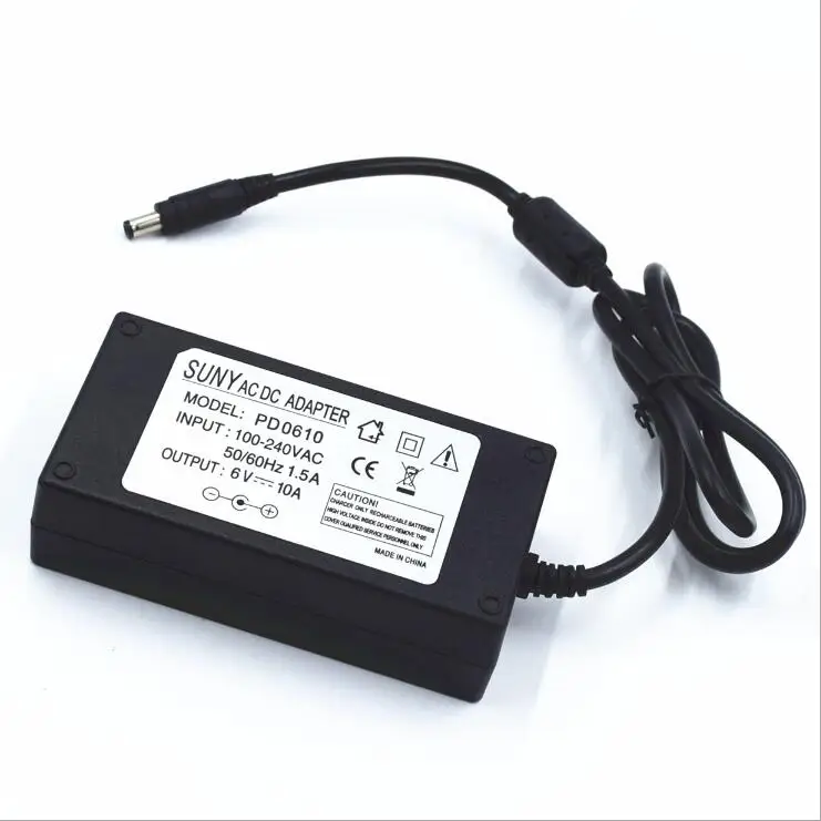 

Free shipping 6V 10A switching power supply 6V 10A power adapter 60W DC power supply CE / FCC certification manufacturers