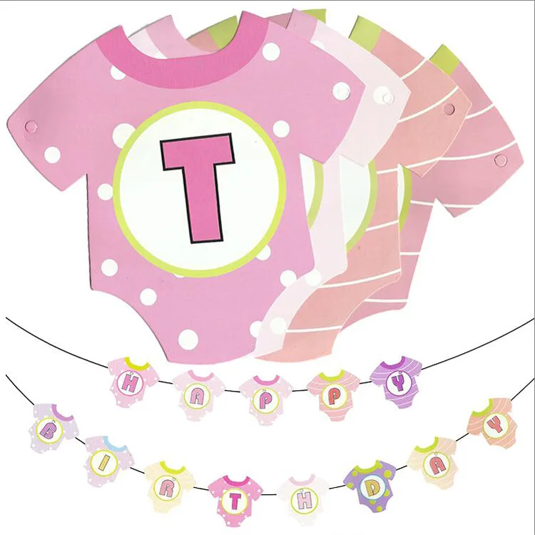 

1set Happy Birthday Banner Birthday Party Decorations Baby shower Pink Blue Girls boys Kids Party Decoration Supplies Photobooth
