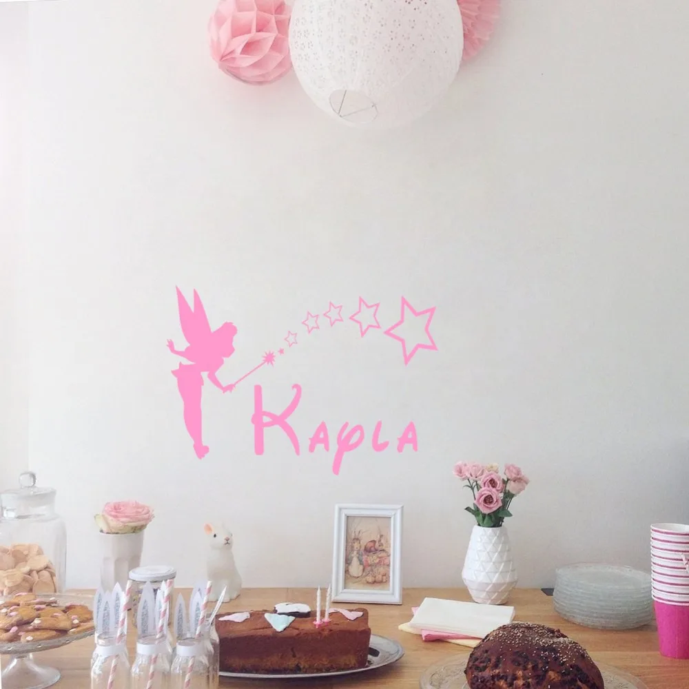 Pelanggan Buatan Peri Kartun Anak Anak Stiker Dinding Pribadi Setiap