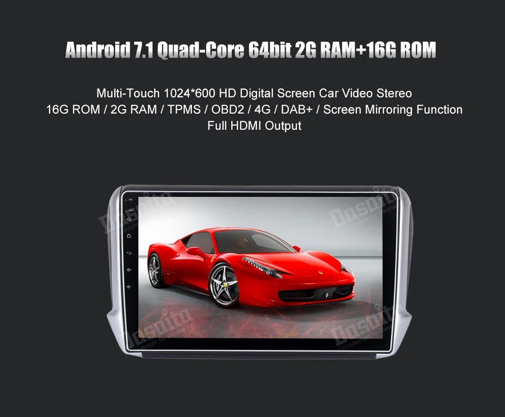 Top 1 din Car Radio GPS Android 9.0 for peugeot 2008 / 208 Navigation head unit multimedia Built-in wifi Bluetooth mirror-link RDS 13