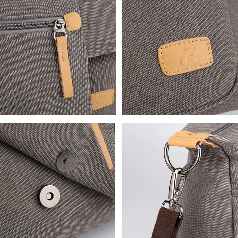Janespri Women's Canvas Handbags High Quality Female Single Shoulder Bags casual totes Vintage Multi-pocket Ladies Totes Bolsas (22)