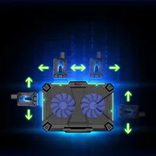 Профессиональный внешний дополнительный usb-вентилятор для ноутбука 1" 15,6" с 2 вентиляторами охлаждающий вентилятор светодиодный свет база выхлопной для ноутбука 12-17 дюймов