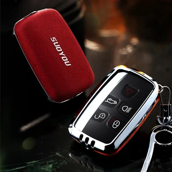 

Genuine Leather Galvanized Alloy Car Key Case Cover For Land Rover A9 Range Rover Sport Evoque XE XJ XJL XF C-X16 2010 2011 2012