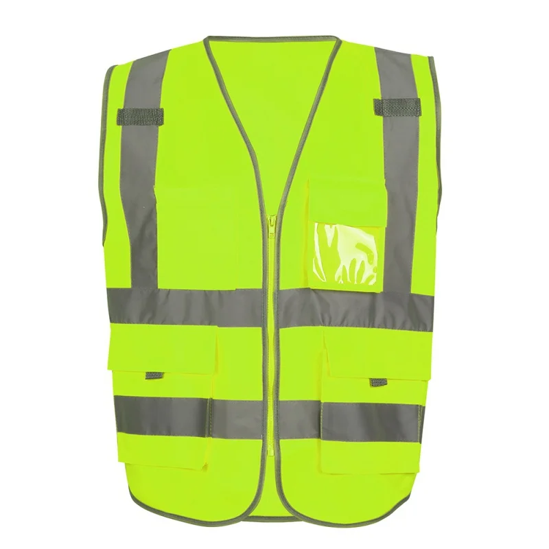 

Protective Workout Sleeveless Singlet Fluorescence For Men 2 Color Multi-pocket Safety Vests Reflective Sports Top 2018 imsb Hot