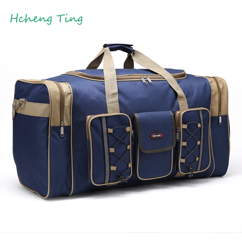 Thick Canvas Causal Duffle Bag Waterproof Mens Travel Bags Long Strap Anti scratch Muliti pocket Large