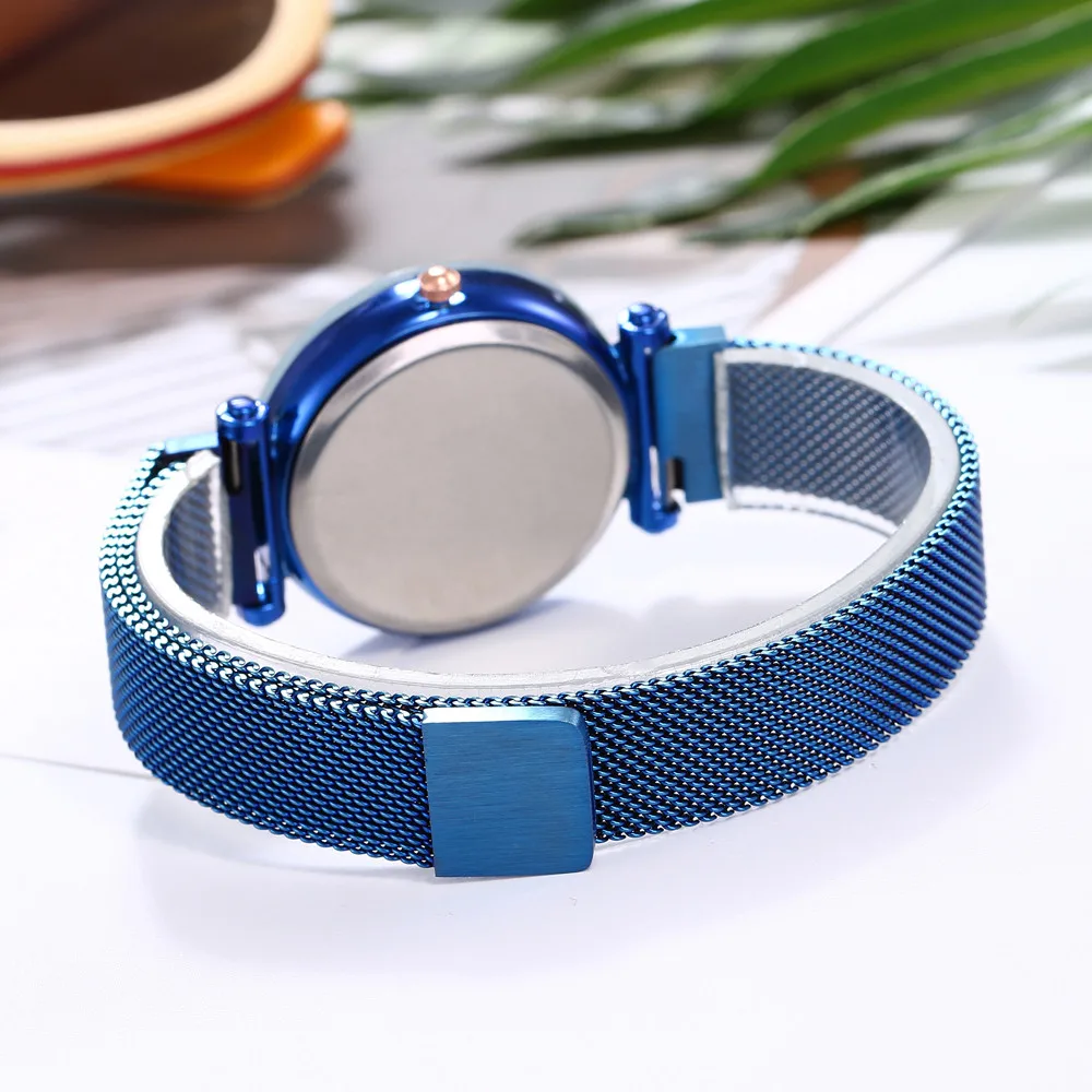 New Upgrade Women's Quartz Stainless Steel Band Mesh Magnet Buckle Starry Sky Analog Wrist Watch clock saat Gift Dropshipping