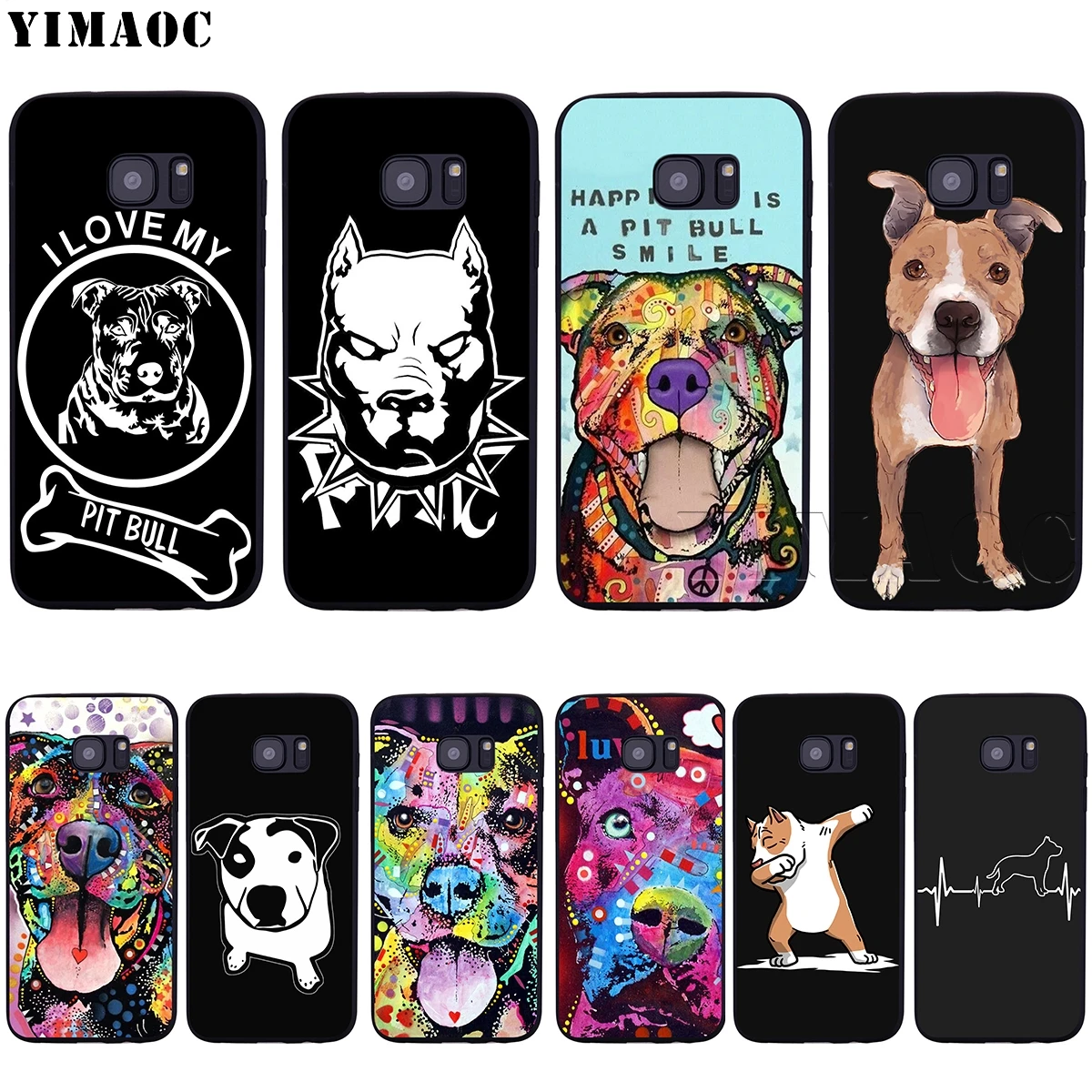 

YIMAOC Pit Bull Pitbull Soft Silicone Case for Samsung Galaxy S6 S7 S10e Edge S8 S9 Plus A3 A5 A6 A7 A8 A9 J6 Note 8 9 2018