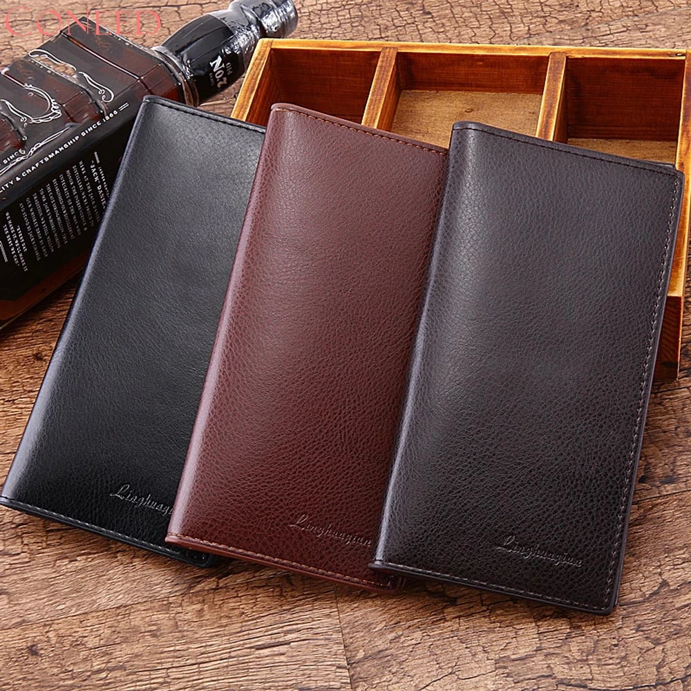 

CONEED Man Wallet Leather Concise Money Bag Huge Capacity Purse Card Holder Sep21