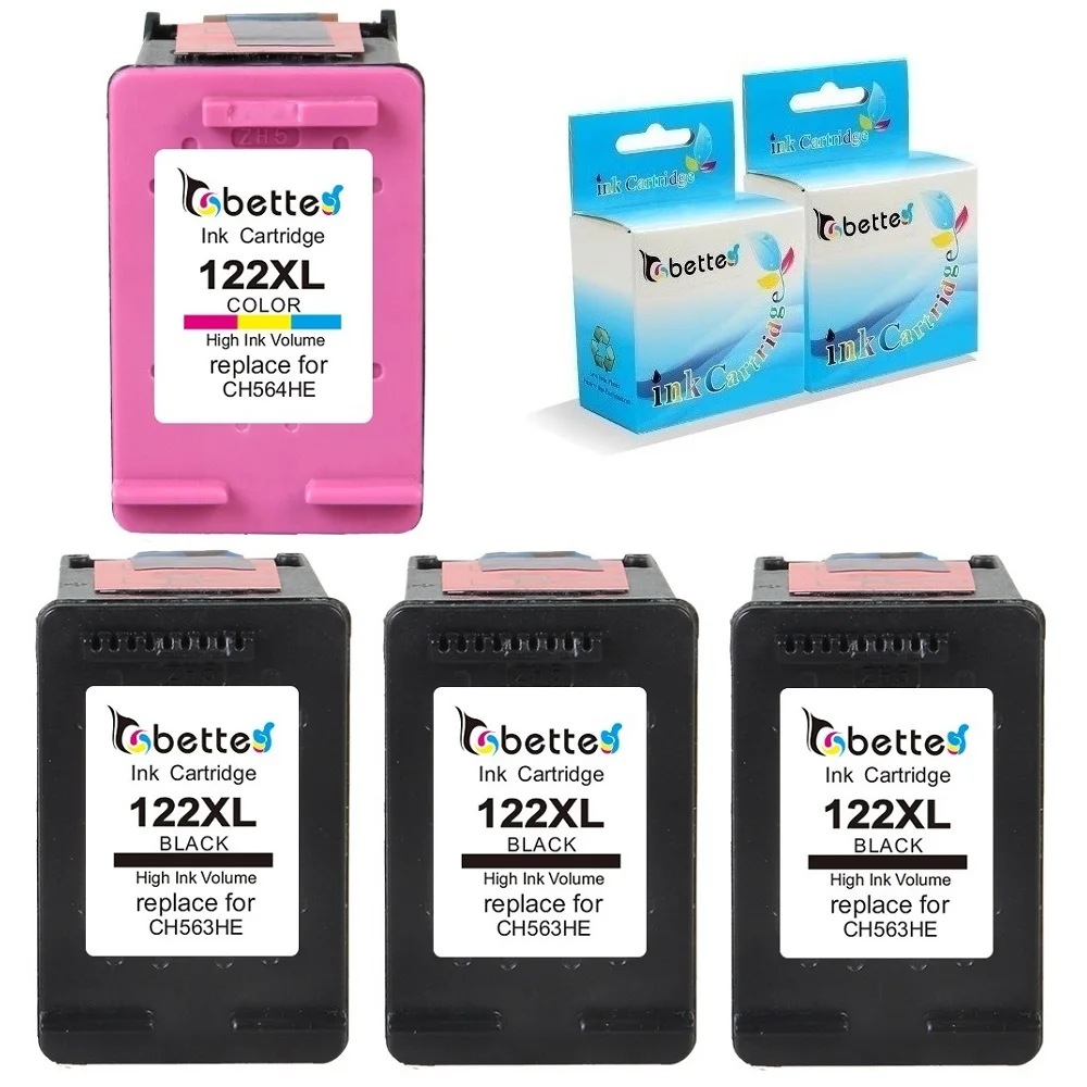4PK, BETTE Inktpatronen Vervangen voor HP 122 122XL hp122 Deskjet 1000