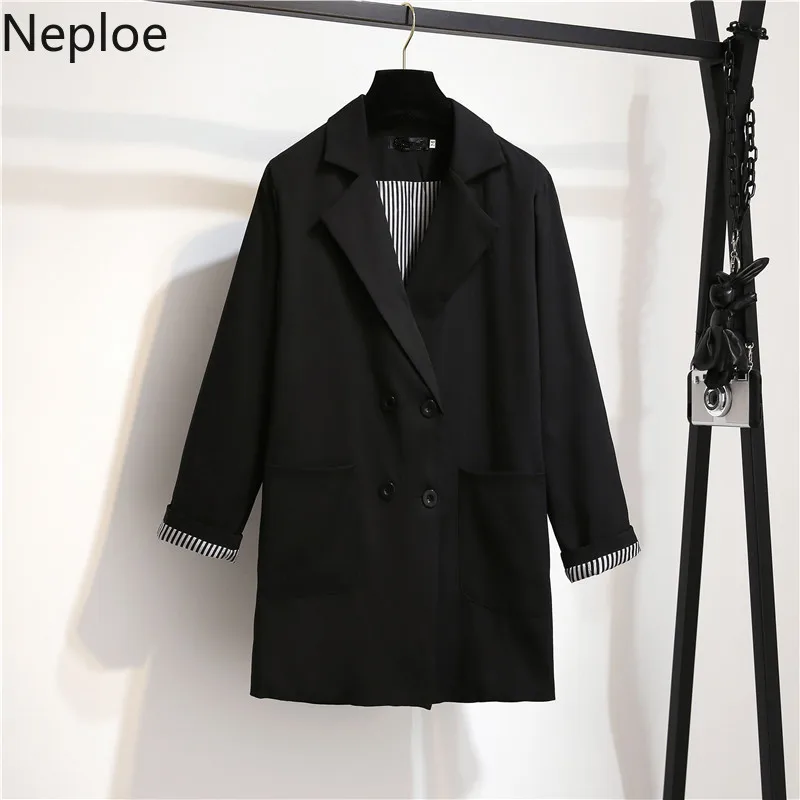 

Neploe Classic Double Breasted Jackets Blazer Autumn Women's Black Fashion Ladies Office Girl Blazers Coat Female Outwear 39759
