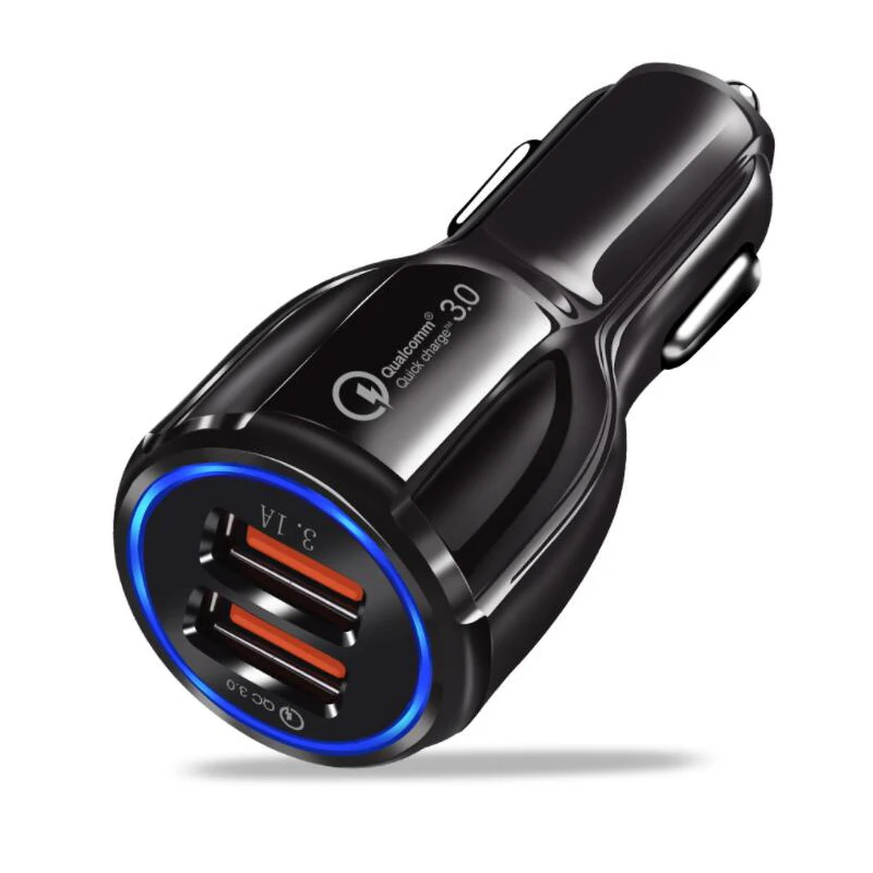 30W QC3.0 Quick Fast Car Charger for iPhone 8 Plus X XS MAX Dual USB Car Charger QC 3.0 for Samsung Xiaomi 2S Huawei Hornor Mate