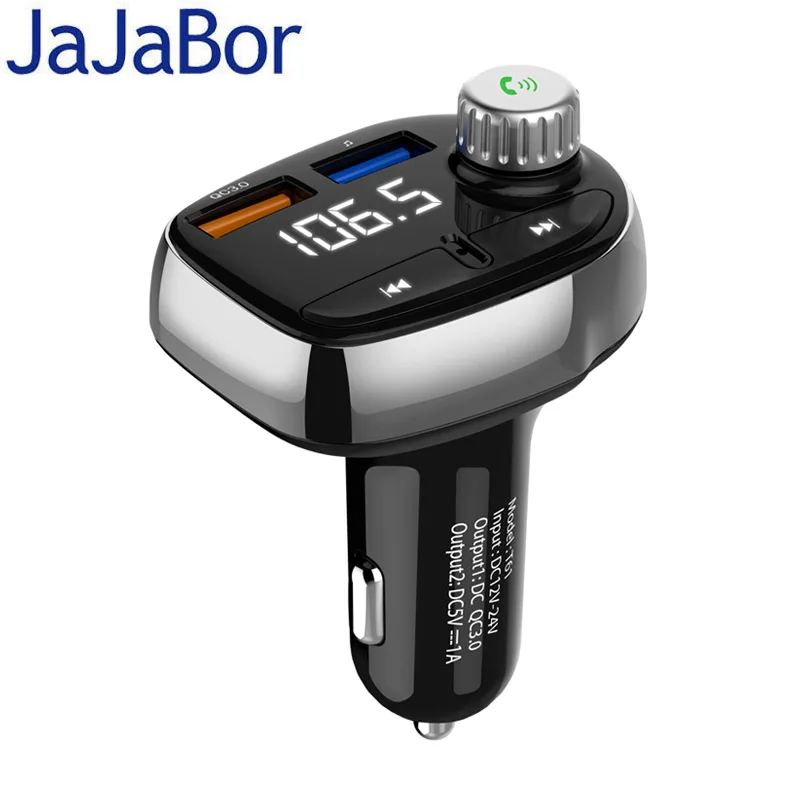 

JaJaBor FM Transmitter Wireless Hands-free Bluetooth Car Kit QC3.0 Quick Charge Dual USB Car Charger Radio Music MP3 Player