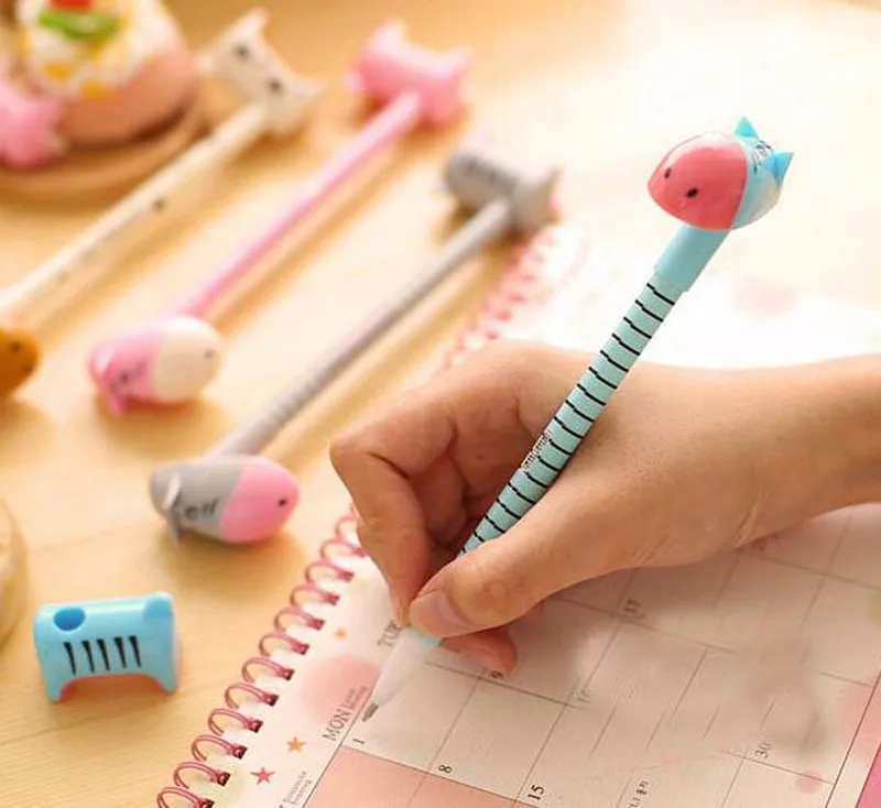 Donkey Esferográfica Canetas Caneta Criativa Papelaria Estéreo Forma Torre Adorável Bonito Estilo Frete Grátis Hipopótamo 10 Pçs 16 High Quality Material escolar e de escritório