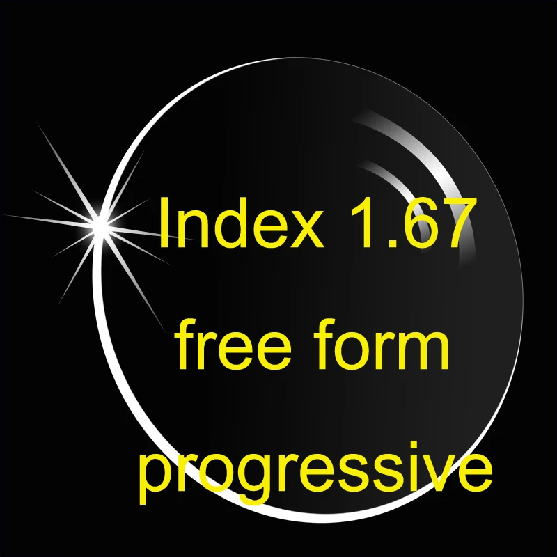 

High Index 1.67 Free Form Progressive Super Thin Lenses Wider Focus Angle Multi-Focus Without Line For Myopia Or Presbyopia