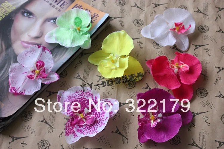 

100pcs Artificial flower Heads Butterfly orchid Head 3.94" 10cm Silk Orchid Phalaenopsis Flowers