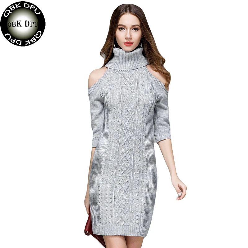 sweater dress open shoulder