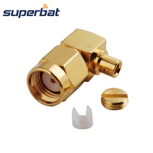 Superbat RP-SMA штекер(мама в) правый угол припоя для Полужесткий RG405 0,08" кабель RF разъем
