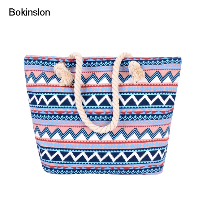 Bokinslon Handbags Bags Women Canvas Geometric Shapes Woman Bokinslon Handbags Bags Women Canvas Geometric Shapes Woman Crossbody Bag Fashion Casual Female Rope