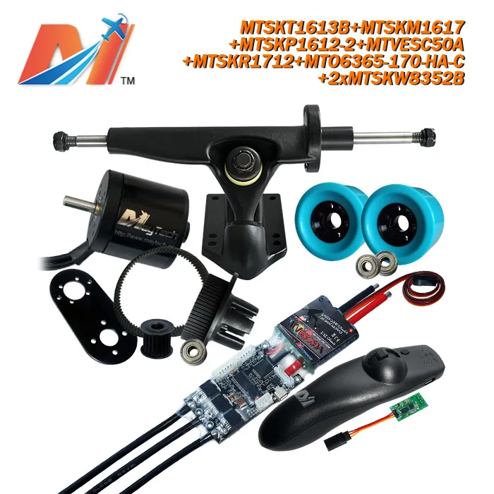 

Maytech (8pcs) boosted electric off road skateboard 6365 bldc outrunner motor with truck/ESC based on VESC/remote/wheel/pulley
