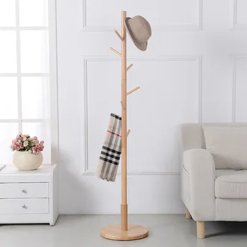 

(color multicolor ) 9 hook Modern Solid Wood Living Room Coat Rack Display Stands Scarves Hats Bags Clothes Shelf