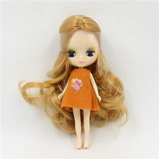 DBS blyth mini doll 10CM BJD normal body doll long hair 10cm toy anime random dress as a gift 12