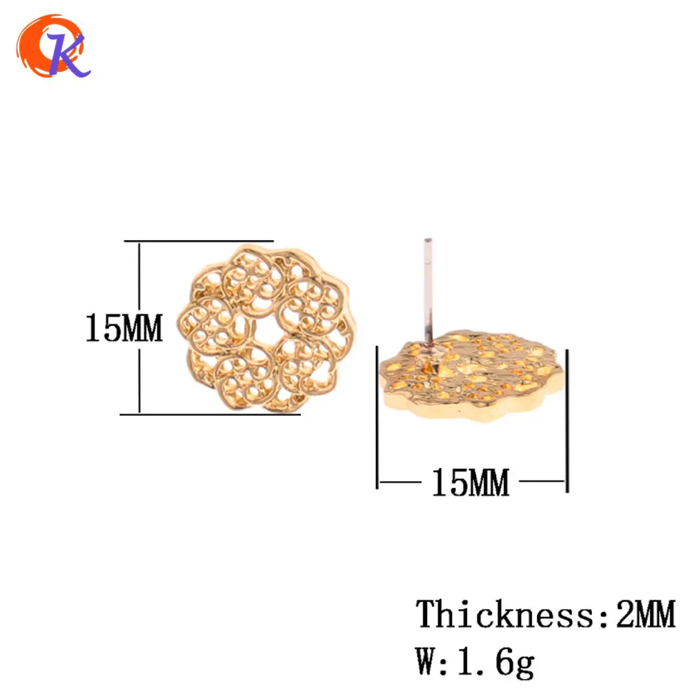 Cordial дизайн шт. 100 шт. 15 * мм 15 мм ювелирные аксессуары/Серьги Гвоздики/цветок круглой формы/цинковый сплав/DIY/ручной работы/серьги выводы