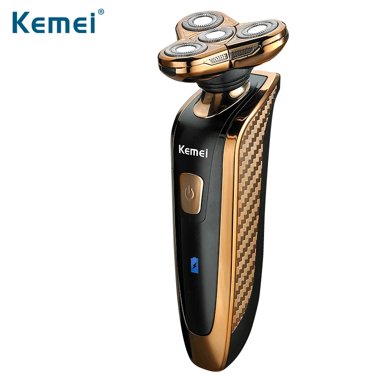 Kemei New 4 Heads Washable Rechargeable Electric Shaver Triple Blade