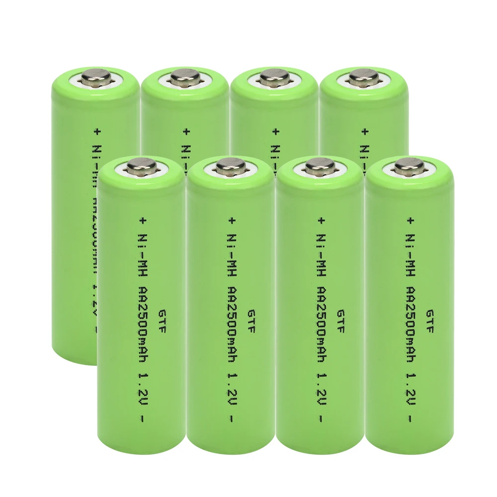 

GTF AA rechargeable battery 2500mah 1.2V New Alkaline Rechargeable batery for led light toy mp3 Free shipping Drop shipping Cell