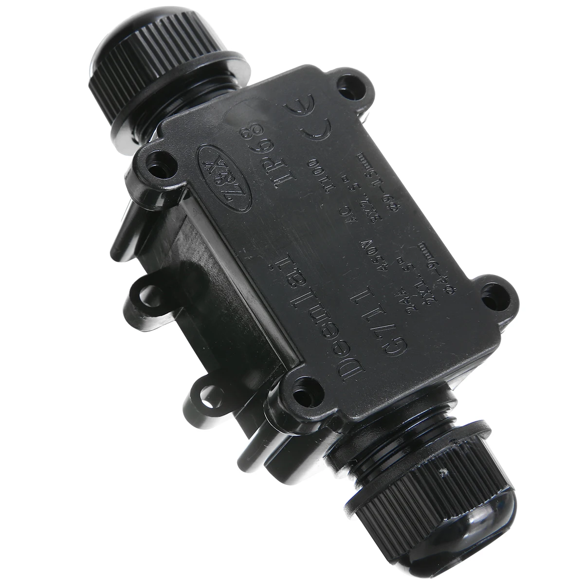 Hot Sale 1pc 2 Way Waterproof Electrical Junction Box Cable Connector Wire IP68 Outdoor Underground Cable Protection Black