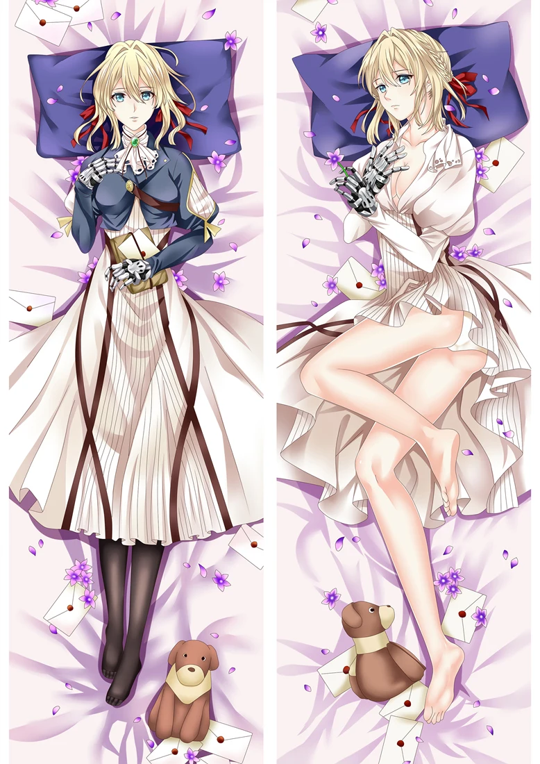 Фиолетовый Evergarden waifu японская аниме подушка для тела чехол постельное белье
