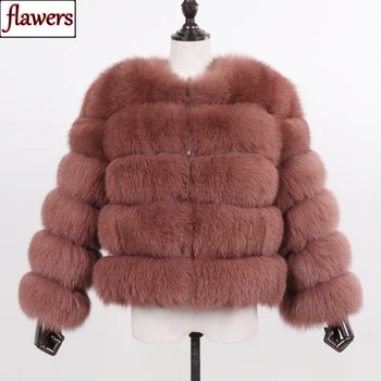 

2019 New Women Real Fox Fur Coat Short Winter 100% Genuine Real Fox Fur Jacket Outerwear Natural Fox Fur Coats Wholesale Retail