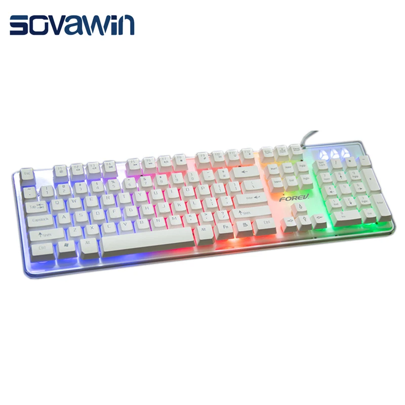LED Computer Backlit Wired Gaming Keyboard Colorful 104 ...