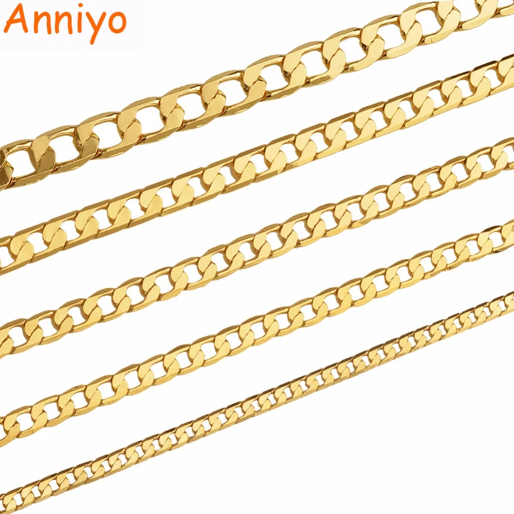 Цепочка Anniyo (цепочка) длиной 33 см/45 см/50 см/60 см ожерелья для женщин и мужчин