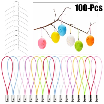 

100Pcs/Set Colorful DIY Hanging Strap Ester Lanyard Hanging Rope Assortment For Easter Eggs Ornament